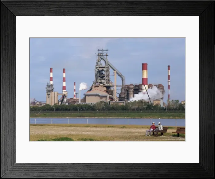 Framed Print : Steel works, second largest in world, beside river, Pohang, Kyongsangbuk county Framed Print : Steel works, second largest in world, beside river, Pohang, Kyongsangbuk county