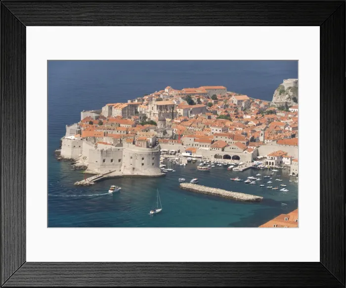 Framed Print : Old Town and Old Port, UNESCO World Heritage Site, seen from the hills to the southeast Framed Print : Old Town and Old Port, UNESCO World Heritage Site, seen from the hills to the southeast