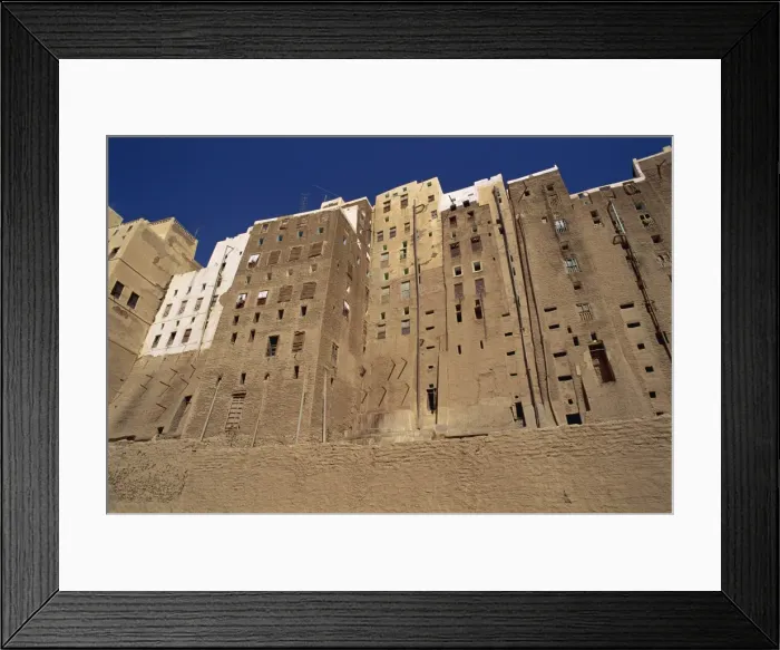 Framed Print : Backs of mud brick houses and toilets, Shibam, UNESCO World Heritage Site Framed Print : Backs of mud brick houses and toilets, Shibam, UNESCO World Heritage Site