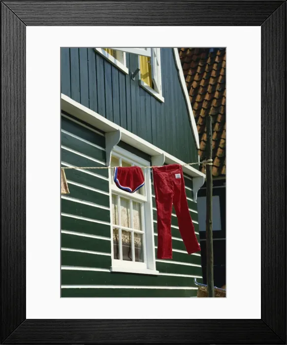 Framed Print : Washing line, Marken, Holland, Europe Framed Print : Washing line, Marken, Holland, Europe