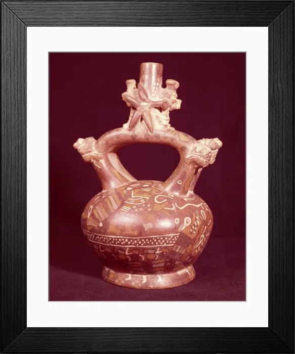 Framed Print : Pre-Columbian vessel from the Mochica culture, Peru, South America Framed Print : Pre-Columbian vessel from the Mochica culture, Peru, South America