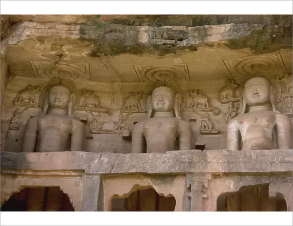 Jain rock sculptures, Gwalior, Madhya Pradesh state, India, Asia
