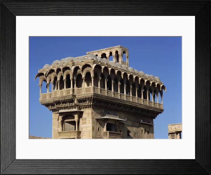 Framed Print : Detail of haveli, Jaisalmer, Rajasthan, India, Asia