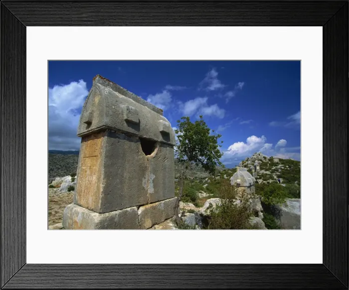 Framed Print : Ancient Lycian tombs at Kaleuragiz, Kekova, near Kas, Anatolia, Turkey Framed Print : Ancient Lycian tombs at Kaleuragiz, Kekova, near Kas, Anatolia, Turkey
