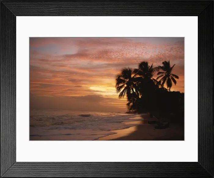 Framed Print : Sunset over Worthing Beach, Christ Church, Barbados, West Indies, Caribbean Framed Print : Sunset over Worthing Beach, Christ Church, Barbados, West Indies, Caribbean