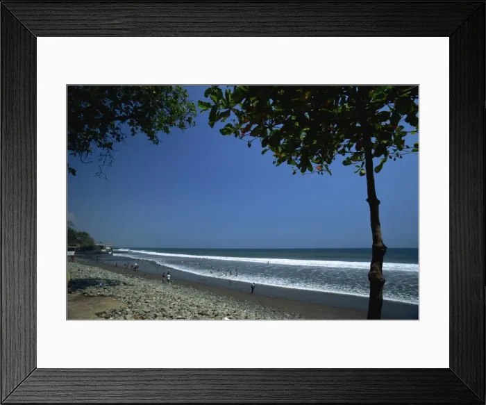 Framed Print : Sea front at La Libertad, Pacific coast, El Salvador, Central America