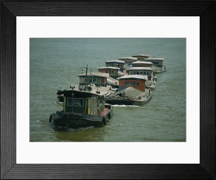 Framed Print : Barges on the Huangpu River, Shanghai, China, Asia Framed Print : Barges on the Huangpu River, Shanghai, China, Asia