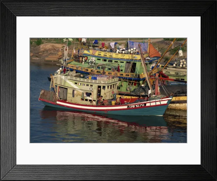 Framed Print : Fishing boats moored on the Terengganu River at Kuala Terengganu, Terengganu Framed Print : Fishing boats moored on the Terengganu River at Kuala Terengganu, Terengganu