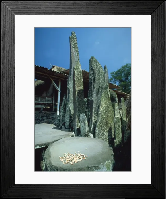 Framed Print : Megaliths at Bena, a traditional Ngada village near Bajawa in central Flores Framed Print : Megaliths at Bena, a traditional Ngada village near Bajawa in central Flores