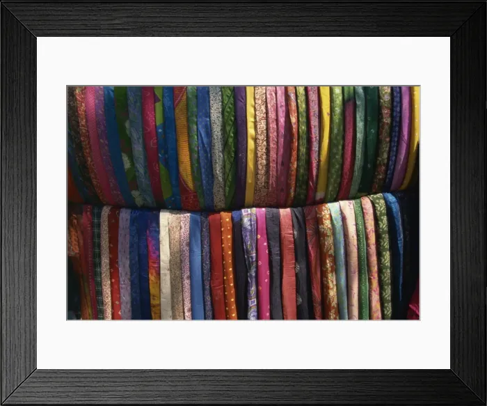 Framed Print : Textiles on street stall, Pune, Maharashtra state, India, Asia Framed Print : Textiles on street stall, Pune, Maharashtra state, India, Asia