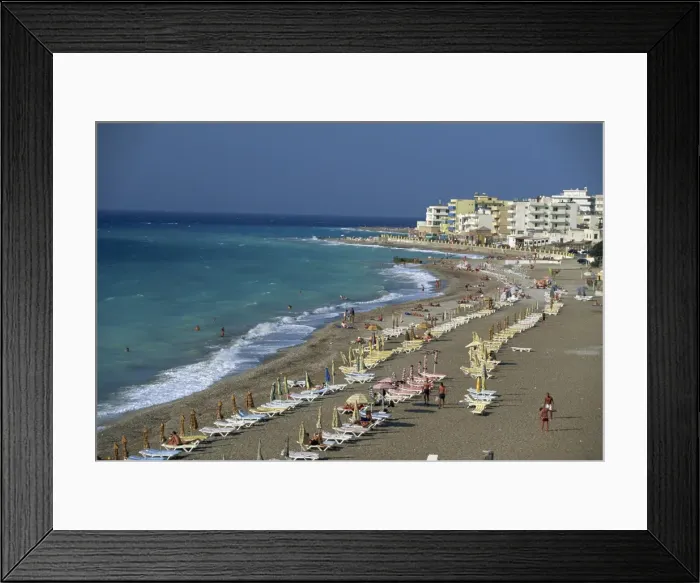 Framed Print : Windy Beach and western seafront of Rhodes Town, Rhodes, Dodecanese, Greek Islands Framed Print : Windy Beach and western seafront of Rhodes Town, Rhodes, Dodecanese, Greek Islands