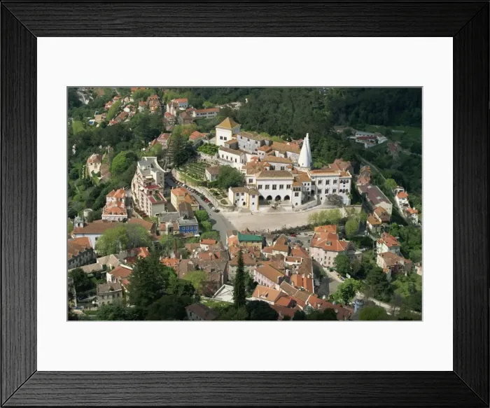 Framed Print : The Sintra National Palace, the summer residence of the kings in the old town Framed Print : The Sintra National Palace, the summer residence of the kings in the old town