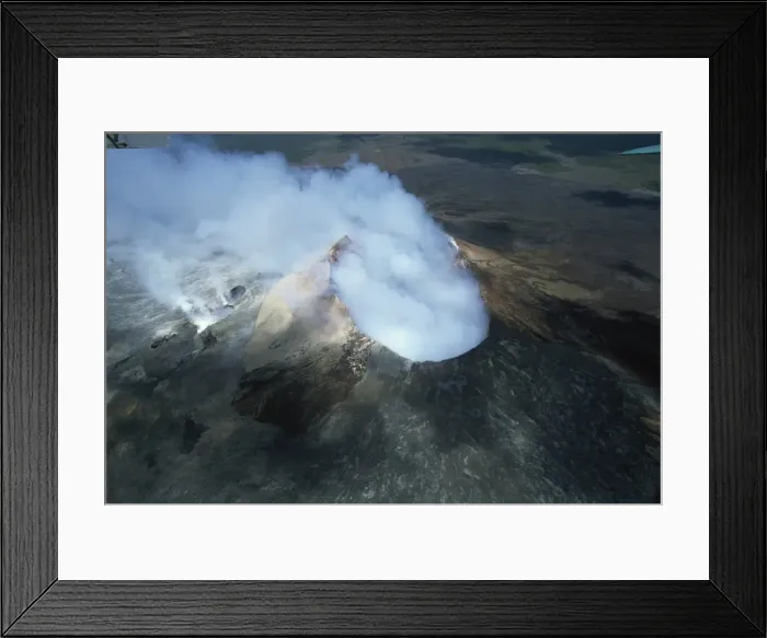 Framed Print : The Pu u O o cinder cone, the active vent on the southern flank of the Kilauea volcano Framed Print : The Pu u O o cinder cone, the active vent on the southern flank of the Kilauea volcano