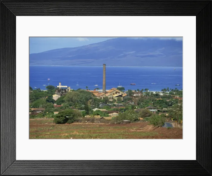 Framed Print : Sugar mill at Lahaina, with Lanai island in distance, Maui, Hawaii, Hawaiian Islands Framed Print : Sugar mill at Lahaina, with Lanai island in distance, Maui, Hawaii, Hawaiian Islands