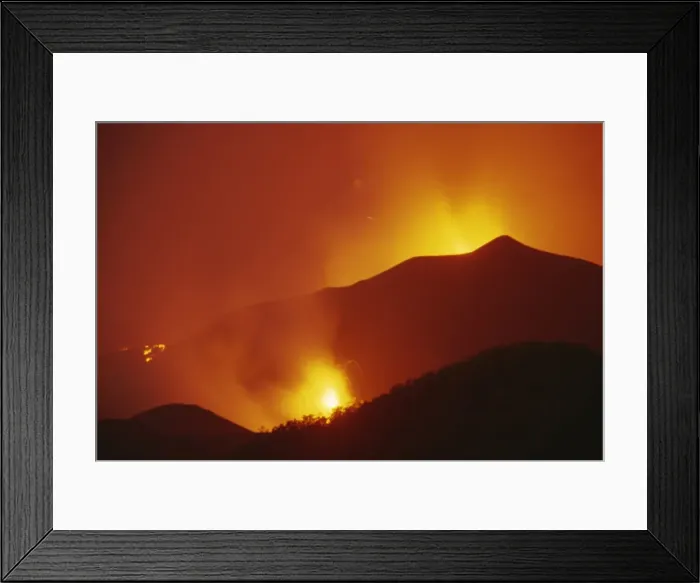 Framed Print : Eruptions at the Monti Caltarazzo fissure and the Piano del Lago cone on Mount Etna Framed Print : Eruptions at the Monti Caltarazzo fissure and the Piano del Lago cone on Mount Etna