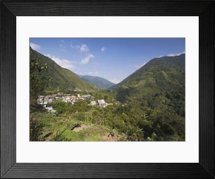 Framed Print : Small town of Machay in the Pastaza River valley, that flows from the Andes to the upper Amazon Basin, near Banos, Ambato Province, Central Highlands, Ecuador Framed Print : Small town of Machay in the Pastaza River valley, that flows from the Andes to the upper Amazon Basin, near Banos, Ambato Province, Central Highlands, Ecuador
