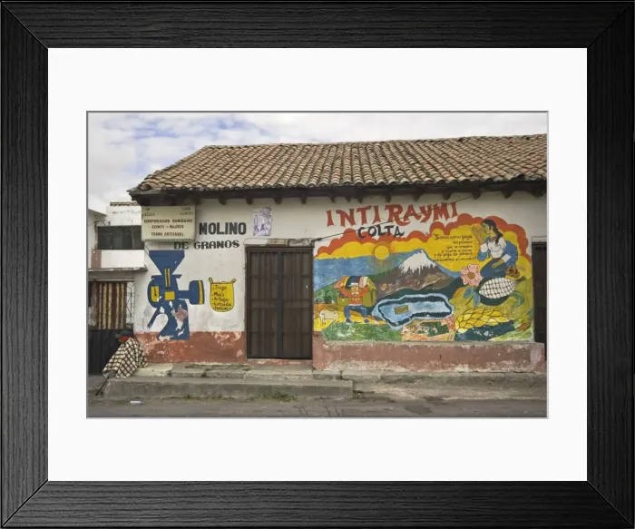 Framed Print : Murals for cottage industries of local Colta Indians, a flour mill and womens craft business Framed Print : Murals for cottage industries of local Colta Indians, a flour mill and womens craft business