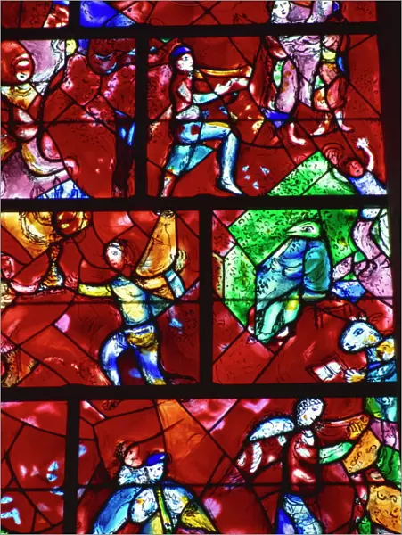 Marc Chagall stained glass window, Cathedral, Chichester, West Sussex, England