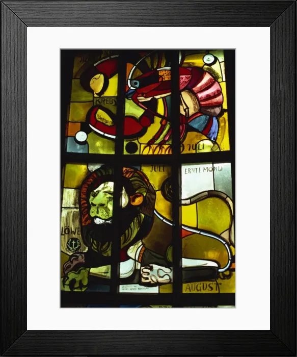 Framed Print : Leo stained glass, St. Karlikirche, Lucerne, Switzerland, Europe Framed Print : Leo stained glass, St. Karlikirche, Lucerne, Switzerland, Europe