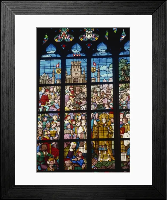 Framed Print : Stained glass, cathedral, Antwerp, Belgium, Europe Framed Print : Stained glass, cathedral, Antwerp, Belgium, Europe