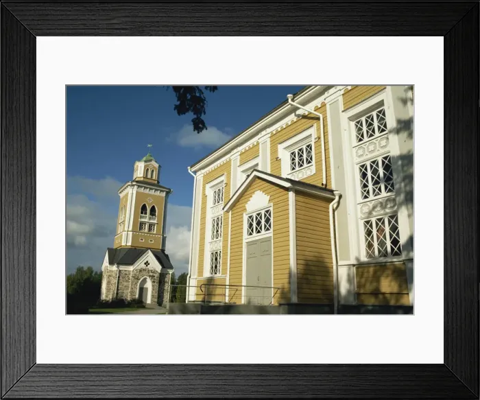 Framed Print : Bell tower and the worlds largest wooden church, dating from 1848 Framed Print : Bell tower and the worlds largest wooden church, dating from 1848