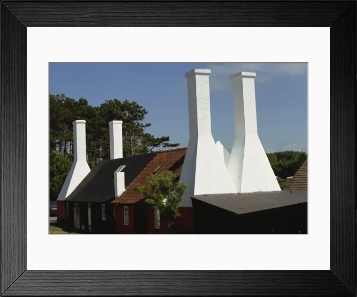 Framed Print : Bornholm smokehouse chimneys, where herrings are smoked, at Allinge, Bornholm Framed Print : Bornholm smokehouse chimneys, where herrings are smoked, at Allinge, Bornholm