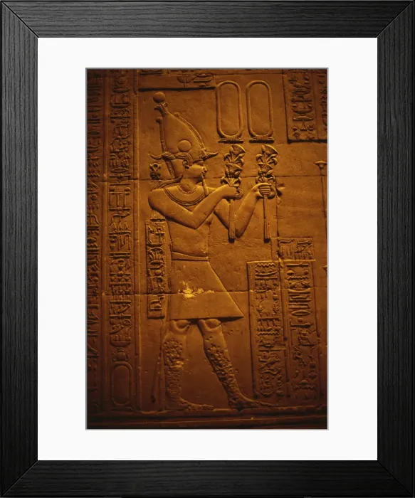 Framed Print : Bearer brings flowers to perfumery, relief on Chamber of Appearances, Temple of Hathor Framed Print : Bearer brings flowers to perfumery, relief on Chamber of Appearances, Temple of Hathor