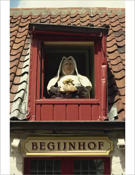 Detail of Begijnhof (Beguine House), Bruges, Belgium, Europe