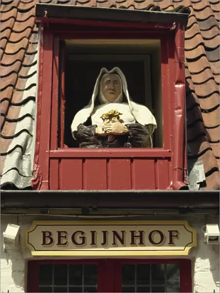 Detail of Begijnhof (Beguine House), Bruges, Belgium, Europe
