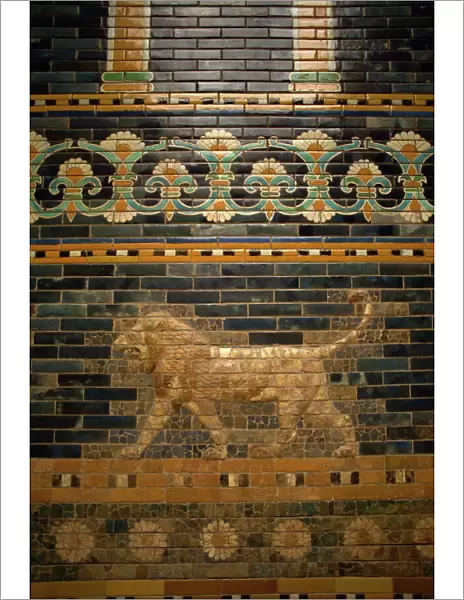 Glazed tiles of Nebuchadnezzars Babylon, Pergamon Museum, Berlin, Germany, Europe