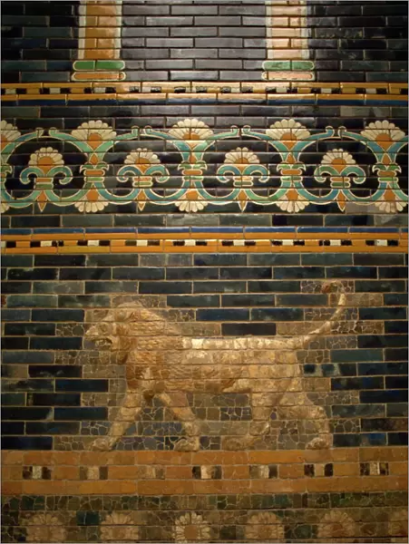 Glazed tiles of Nebuchadnezzars Babylon, Pergamon Museum, Berlin, Germany, Europe