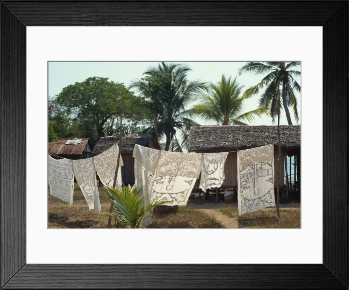 Framed Print : Decorated tablecloths for sale, Nosy Komba, off Nosy Be, Madagascar, Africa Framed Print : Decorated tablecloths for sale, Nosy Komba, off Nosy Be, Madagascar, Africa