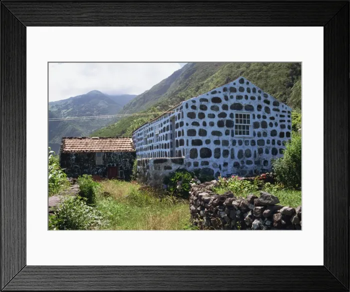 Framed Print : Whitewash between stone, a typical feature of buildings on the island, Sao Jorge Framed Print : Whitewash between stone, a typical feature of buildings on the island, Sao Jorge