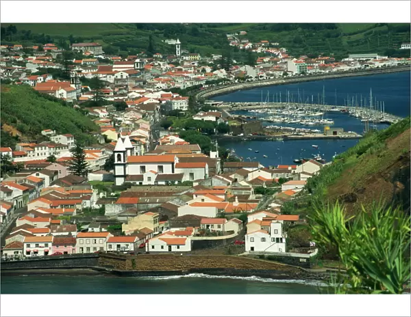 View from Monte de Guia of Horta, Faial, Azores, Portugal, Atlantic, Europe
