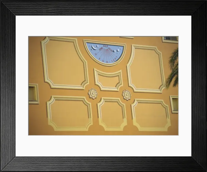 Framed Print : Shadowclock, trompe l oeil paintwork, Arenzano, Liguria, Italy, Europe Framed Print : Shadowclock, trompe l oeil paintwork, Arenzano, Liguria, Italy, Europe