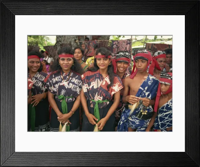 Framed Print : Young people wearing ikat designs, Sumba, Indonesia, Southeast Asia, Asia Framed Print : Young people wearing ikat designs, Sumba, Indonesia, Southeast Asia, Asia