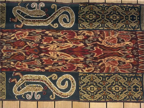 Detail of ikat blanket, Sumba Island, Indonesia, Southeast Asia, Asia