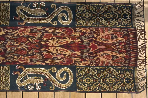 Detail of ikat blanket, Sumba Island, Indonesia, Southeast Asia, Asia
