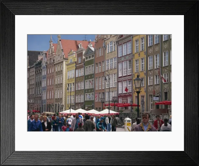 Framed Print : Painted facades, Dtugi Targ, Gdansk, Pomerania, Poland, Europe Framed Print : Painted facades, Dtugi Targ, Gdansk, Pomerania, Poland, Europe