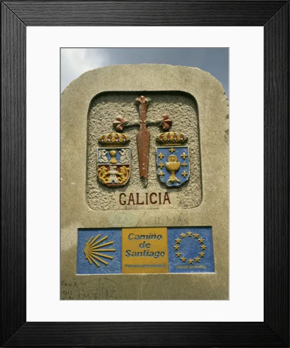Framed Print : Marker at Leon and Galicia border on the Camino, O Cebreiro, Galicia, Spain, Europe Framed Print : Marker at Leon and Galicia border on the Camino, O Cebreiro, Galicia, Spain, Europe