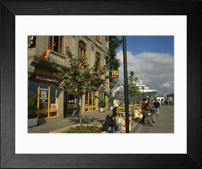 Framed Print : McDonalds out let at port, Istanbul, Turkey, Europe Framed Print : McDonalds out let at port, Istanbul, Turkey, Europe