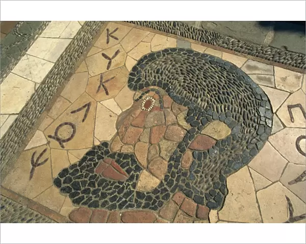 Detail of mosaic from footpath in Le Chateau park, Nice, Alpes Maritimes