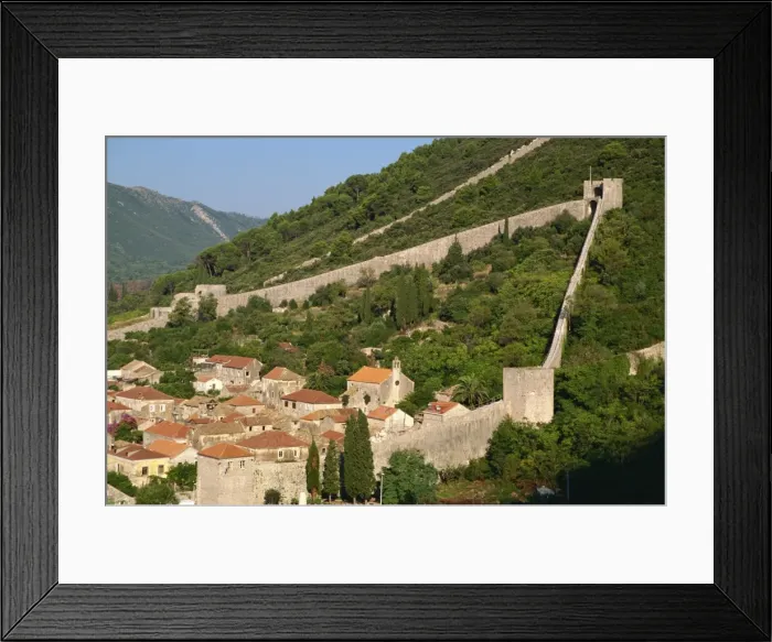 Framed Print : The 14th century walls, Ston, Croatia, Europe