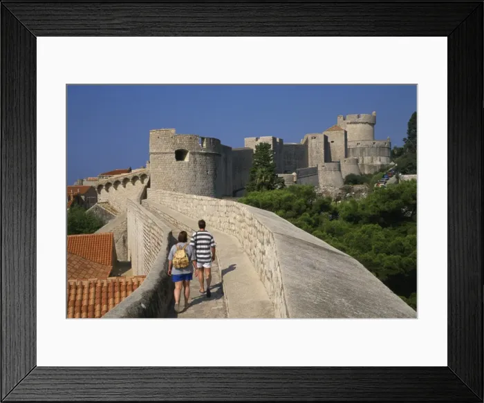 Framed Print : Walking the walls, Dubrovnik, Croatia, Europe