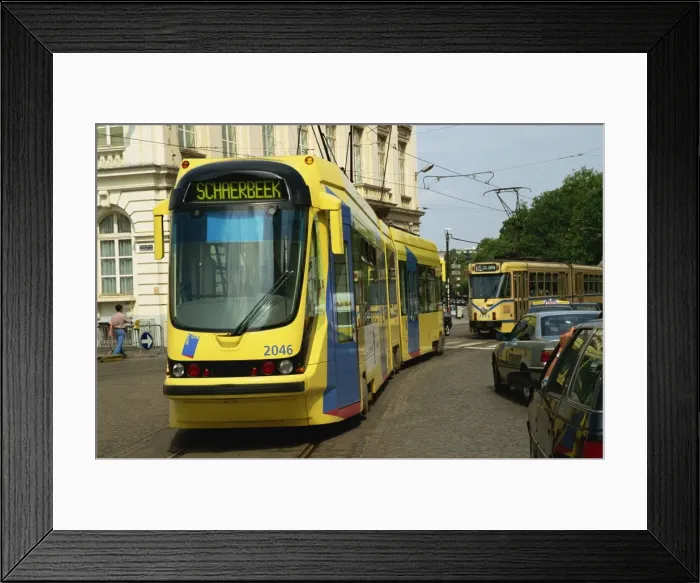 Framed Print : Trams, Place Royale, Brussels, Belgium, Europe Framed Print : Trams, Place Royale, Brussels, Belgium, Europe