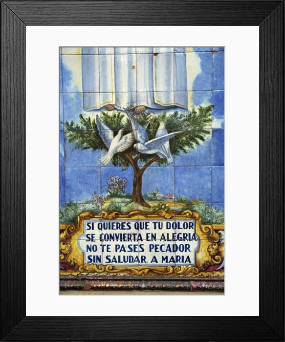 Framed Print : Ceramic tiles of religious theme, Ceuta, Spanish North Africa, Africa Framed Print : Ceramic tiles of religious theme, Ceuta, Spanish North Africa, Africa