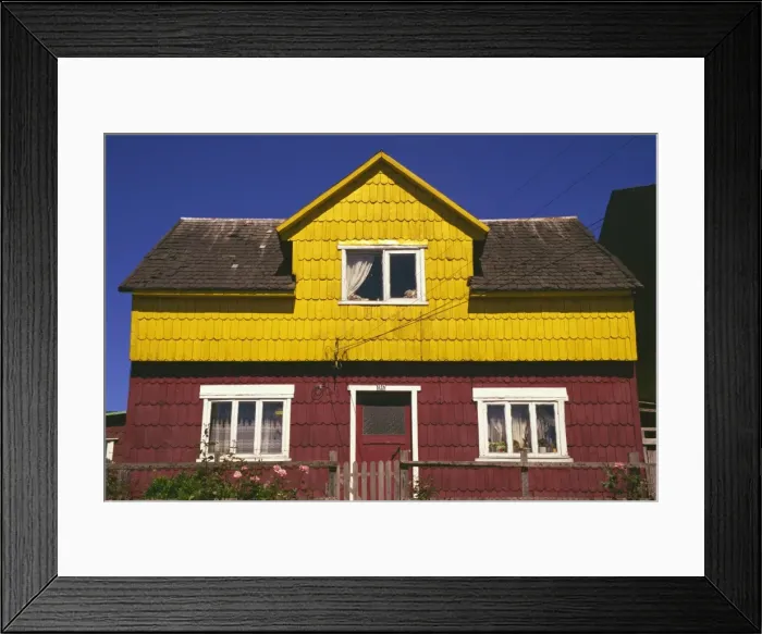 Framed Print : Shingle tiled house, Puerto Montt, Chile, South America Framed Print : Shingle tiled house, Puerto Montt, Chile, South America