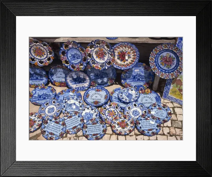 Framed Print : Ceramics for sale, Batalha, Estremadura, Portugal, Europe Framed Print : Ceramics for sale, Batalha, Estremadura, Portugal, Europe