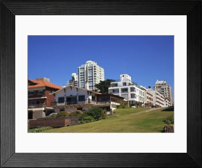 Framed Print : Apartments by beach, Punta del Este, Uruguay, South America Framed Print : Apartments by beach, Punta del Este, Uruguay, South America