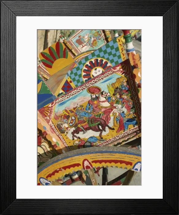 Framed Print : Traditional painted cart, Palermo, Sicily, Italy, Europe Framed Print : Traditional painted cart, Palermo, Sicily, Italy, Europe
